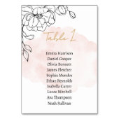 Soft Blush Botanical Elegance with Modern Floral テーブルナンバー (正面)