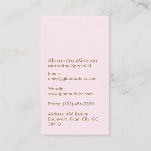 Soft Blush Crown Aesthetic 名刺 (裏面)