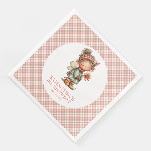 Soft Blush Fairy Whimsy 6th Birthday Party Napkins (コーナー)