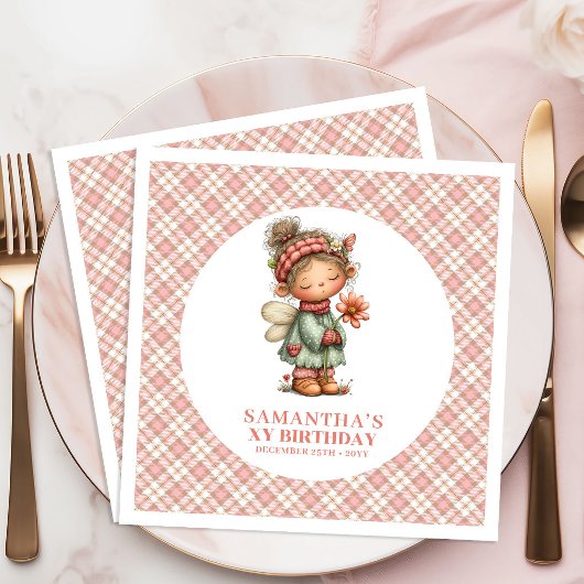 Soft Blush Fairy Whimsy 6th Birthday Party Napkins