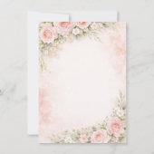 Soft Blush Floral Flat Card Save The Date (裏面)