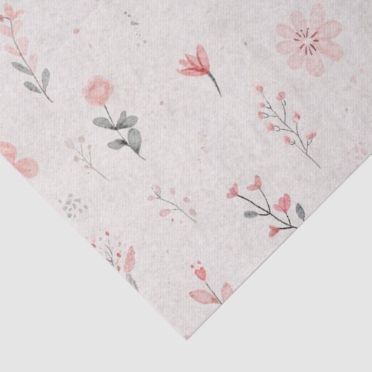 Soft Blush Floral Pattern Tissue Paper 薄葉紙 (詳細)