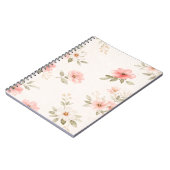 Soft Blush Floral Spiral Notebook ノートブック (左側)