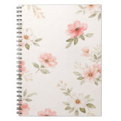 Soft Blush Floral Spiral Notebook ノートブック (正面)