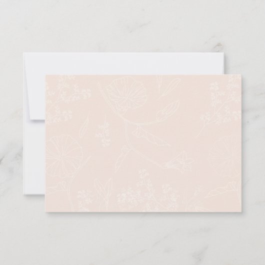 Soft Blush Floral-Themed Bridal Shower サンキューカード (裏面)