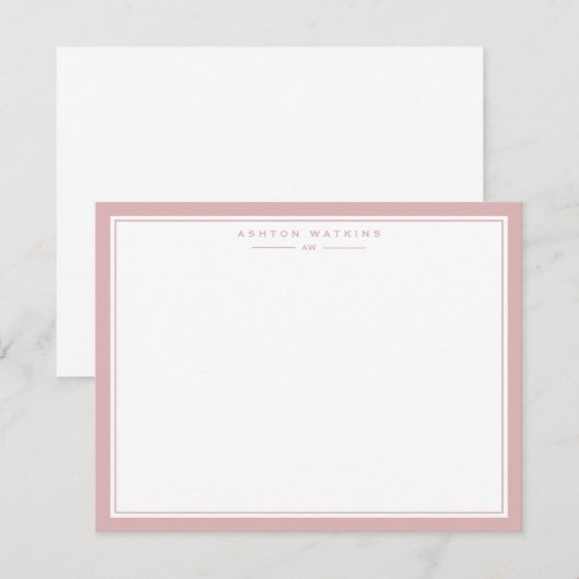 Soft Blush Frame Note Card 招待状 (正面/裏面)