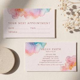 Soft Blush Ink Modern Appointment Card 予約カード