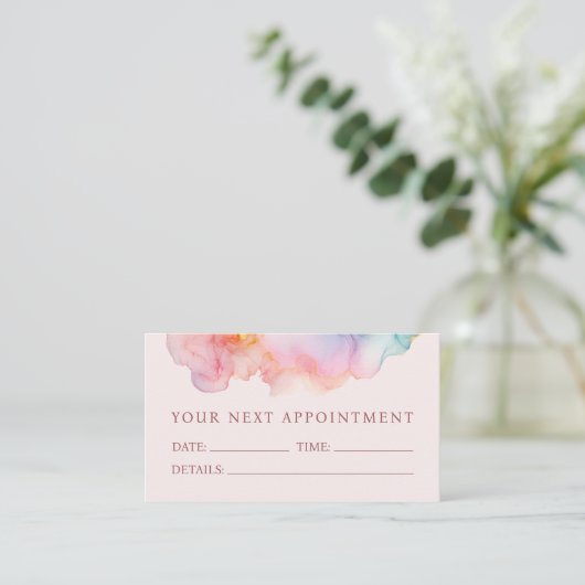 Soft Blush Ink Modern Appointment Card 予約カード (スタンド正面)