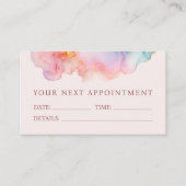 Soft Blush Ink Modern Appointment Card 予約カード (正面)