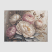 Soft Blush Peony Floral Decoupage 薄葉紙 (正面)