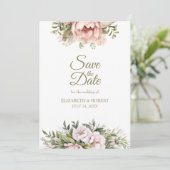 Soft Blush Peony Save The Date Card セーブザデート (スタンド正面)