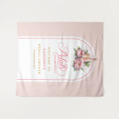 Soft blush petals and prosecco party backdrop   タペストリー (正面(横))