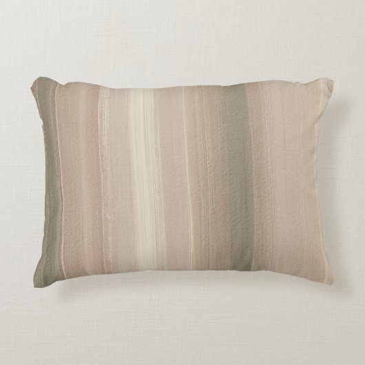 Soft Blush Pink Gray Mauve Abstract Stripe アクセントクッション (正面)