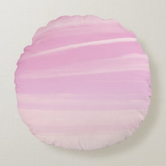 Soft Blush Pink Sky Dream 1 ラウンドクッション (正面)