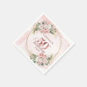 Soft Blush Rose Gold 50th Birthday Cocktail Napkin スタンダードカクテルナプキン (角)