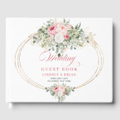 Soft blush roses gold greenery boho chic wedding   ゲストブック (正面)
