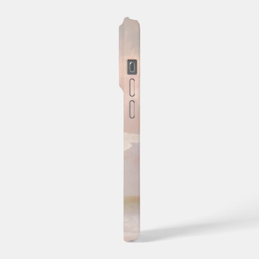 Soft Blush Sky Abstract – Gentle Pastel Clouds iPhoneケース (左側面)