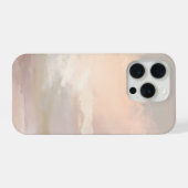 Soft Blush Sky Abstract – Gentle Pastel Clouds iPhoneケース (裏面横)