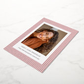 Soft Blush Stripes Graduation Announcement 箔招待状 (回転した状態)