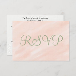 Soft Blush Watercolor Sage Green RSVP