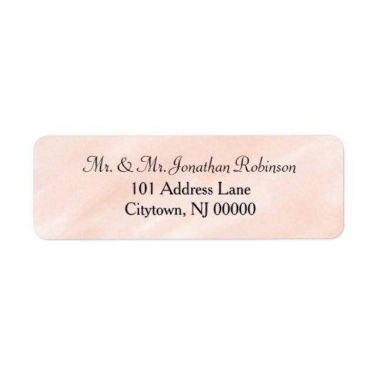 Soft Blush Wedding Watercolor  ラベル (正面)