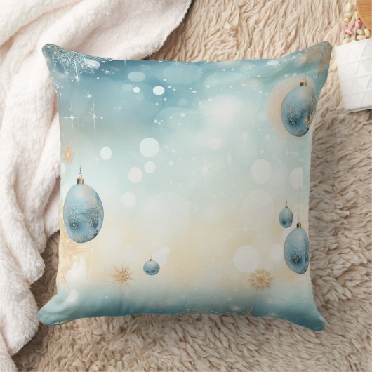Soft Blush Winter Wonderland Pillow クッション (ブランケット)
