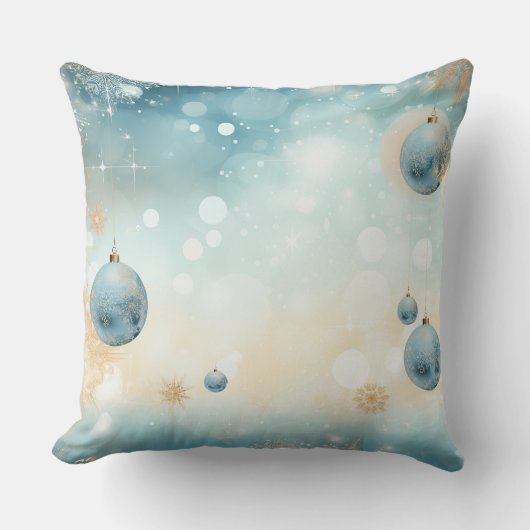 Soft Blush Winter Wonderland Pillow クッション (正面)