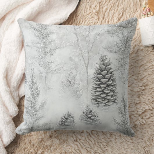 Soft Blush Winter Wonderland Pillow クッション (ブランケット)