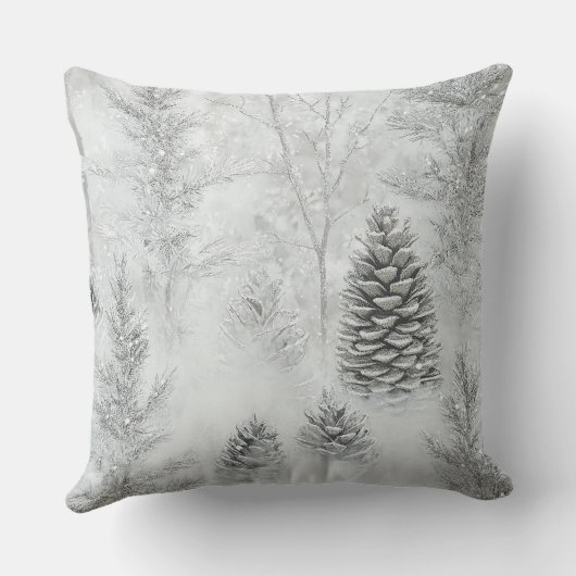 Soft Blush Winter Wonderland Pillow クッション (裏面)