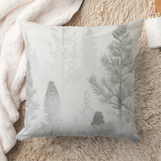 Soft Blush Winter Wonderland Pillow クッション (ブランケット)
