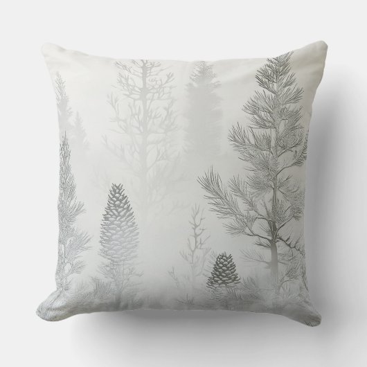 Soft Blush Winter Wonderland Pillow クッション (正面)
