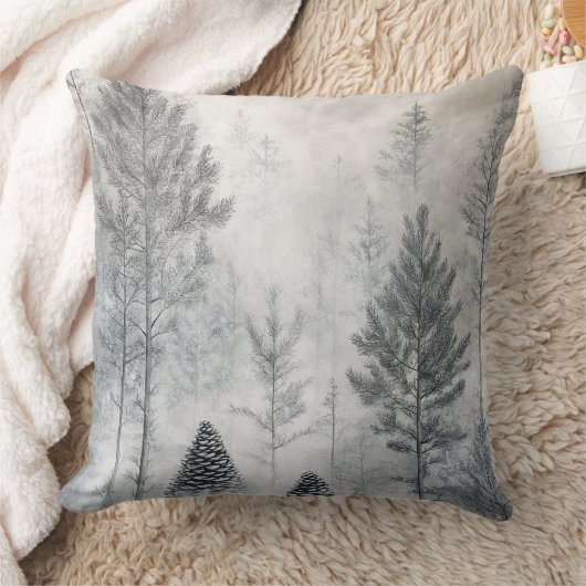 Soft Blush Winter Wonderland Pillow クッション (ブランケット)