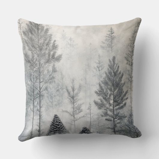 Soft Blush Winter Wonderland Pillow クッション (裏面)