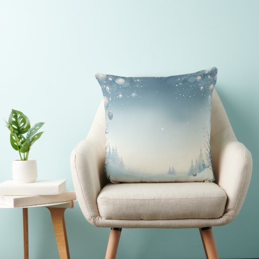 Soft Blush Winter Wonderland Pillow クッション (椅子)