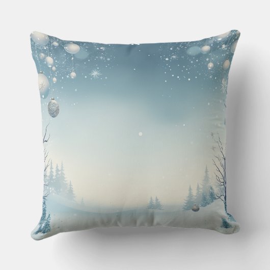 Soft Blush Winter Wonderland Pillow クッション (裏面)
