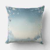 Soft Blush Winter Wonderland Pillow クッション (正面)