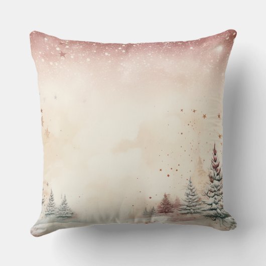Soft Blush Winter Wonderland Pillow クッション (裏面)