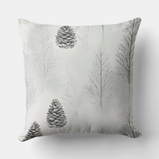 Soft Blush Winter Wonderland Pillow クッション (裏面)