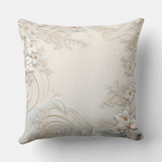 Soft Blush Winter Wonderland Pillow クッション (裏面)