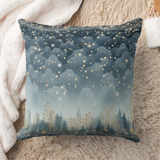 Soft Blush Winter Wonderland Pillow クッション (ブランケット)