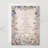 Soft Bohemian Floral Meadow Wedding 招待状 (正面)