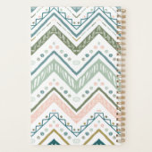 Soft Boho Ethnic Chevron Zig Zag Green Spiral プランナー手帳 (裏面)