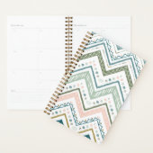 Soft Boho Ethnic Chevron Zig Zag Green Spiral プランナー手帳 (ディスプレー)