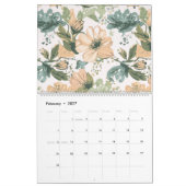 Soft Boho Floral 18-Month Wall Calendar カレンダー (2月 2027)