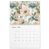 Soft Boho Floral 18-Month Wall Calendar カレンダー (2月 2026)