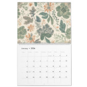 Soft Boho Floral 18-Month Wall Calendar カレンダー (1月 2026)