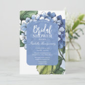 Soft Botanical Blue Hydrangea Bridal Shower 招待状 (スタンド正面)