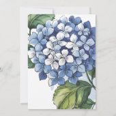 Soft Botanical Blue Hydrangea Bridal Shower 招待状 (裏面)