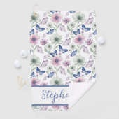 Soft Botanical Butterfly Golf Towel – Personalized ゴルフタオル (インサイチュ)