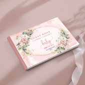 Soft Botanical Dusty Pink Guest Book ゲストブック
